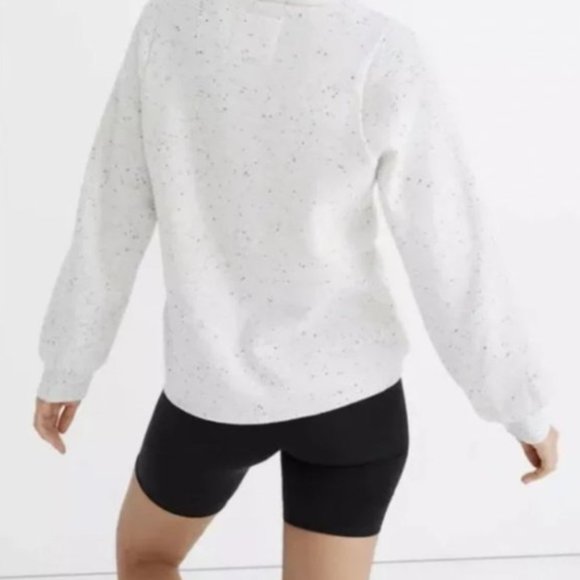 MADEWELL MWL Betterterry Relaxed Turtleneck Sweatshirt White Dongeal {Z6} - Picture 3 of 8